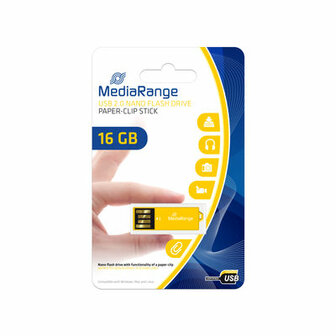 MediaRange USB stick geel 16GB