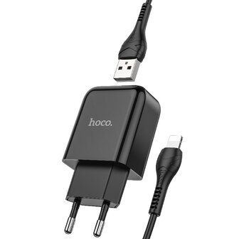 HOCO N2 Vigour Oplader + Lightning Kabel Zwart