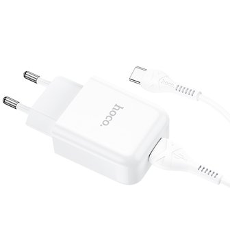 HOCO N2 Vigour Oplader + USB-C Kabel Wit