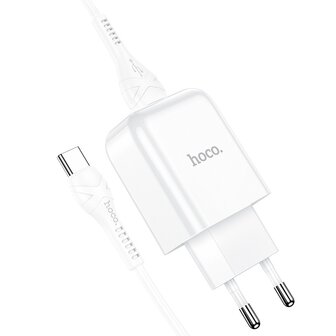 HOCO N2 Vigour Oplader + USB-C Kabel Wit