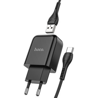 HOCO N2 Vigour Oplader + USB-C Kabel Zwart