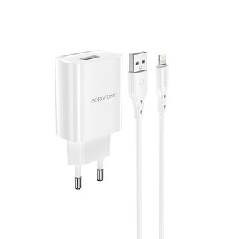 BOROFONE BN1 Innovative Oplader + Lightning Kabel Wit