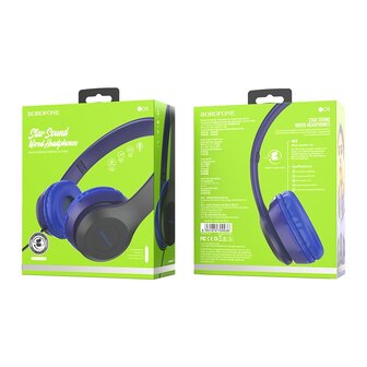 BOROFONE BO5 Star Sound Koptelefoon 3.5mm Jack Blauw