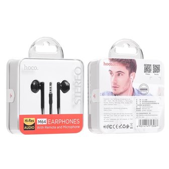 HOCO M64 Melodious Oordopjes 3.5mm Jack Zwart