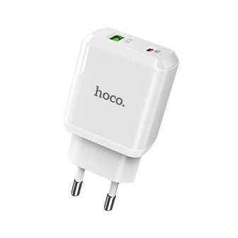 HOCO N5 Favor PD20W+QC3.0 Oplader 2-Poorten Wit