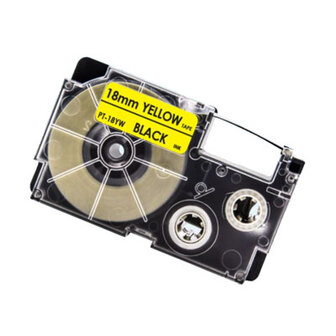 Casio XR-18YW Tape Zwart op Geel 18mm.