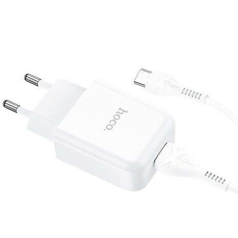 HOCO N2 Vigour Oplader + USB-C Kabel Wit