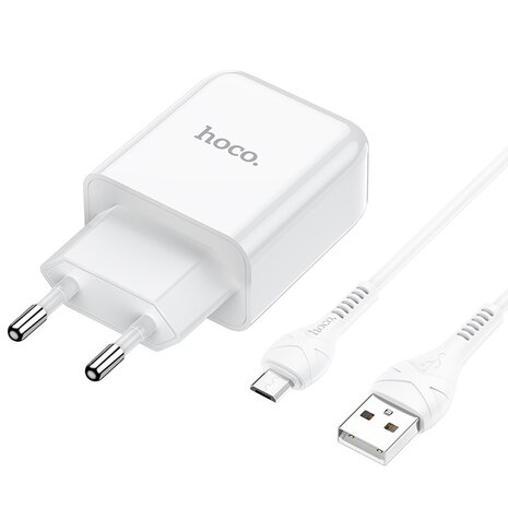 HOCO N2 Vigour Oplader + Micro-USB Kabel Wit