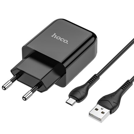 HOCO N2 Vigour Oplader + Micro-USB Kabel Zwart