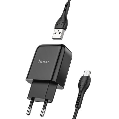 HOCO N2 Vigour Oplader + Micro-USB Kabel Zwart