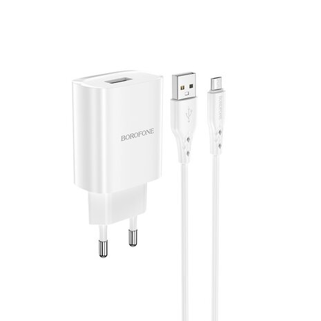 BOROFONE BN1 Innovative Oplader + Micro-USB Kabel Wit