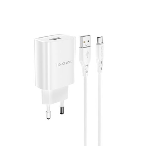 BOROFONE BN1 Innovative Oplader + USB-C Kabel Wit