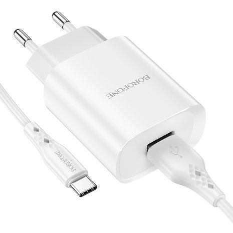 BOROFONE BN1 Innovative Oplader + USB-C Kabel Wit