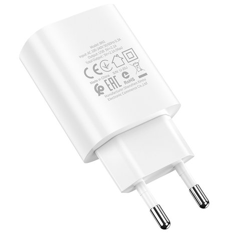 BOROFONE BN1 Innovative Oplader + USB-C Kabel Wit