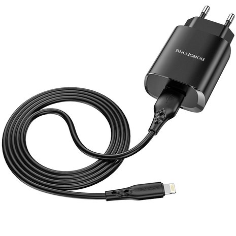 BOROFONE BN1 Innovative Oplader + Lightning Kabel Zwart