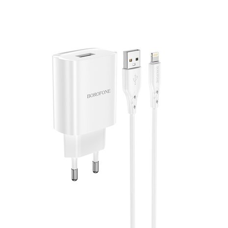 BOROFONE BN1 Innovative Oplader + Lightning Kabel Wit