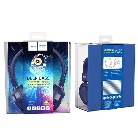 HOCO W25 Promise Koptelefoon Bluetooth Blauw