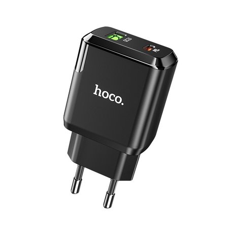 HOCO N5 Favor PD20W+QC3.0 Oplader 2-Poorten Zwart